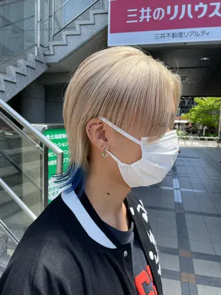 ショート カラー メンズ ハイトーン/ベージュ 指名No.1荒木涼太のヘアスタイル