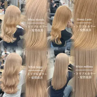 ロング カラー NAMI🤎ブラウン &ミルクティー🤍のヘアスタイル