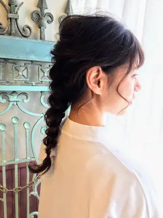 セミロング カラー パーマ ヘアアレンジ 表参道Lise おおいしおりのヘアスタイル