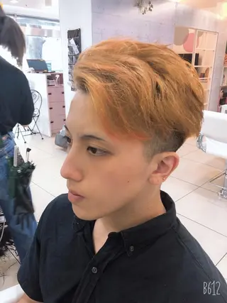 ショート メンズ 髪質改善× ハイライト溝江のヘアスタイル