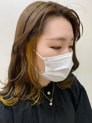 セミロング カラー 平野 優奈のヘアスタイル