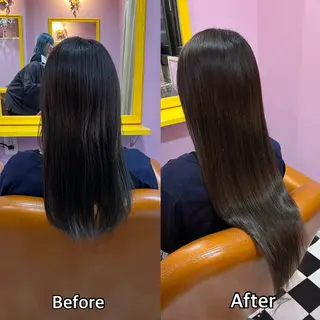 ロング シール+ちび編み込み エクステ梅田🐨のヘアスタイル