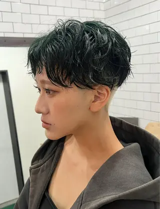 ショート 紙屋町ショート /ボブ　パーマ河内蓮のヘアスタイル