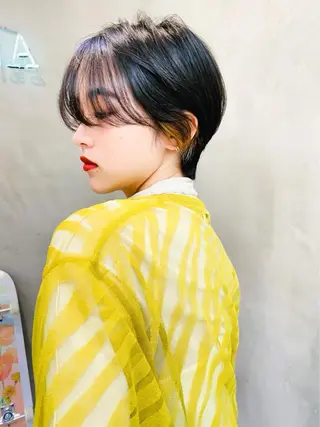 ショート カラー パーマ ヘアアレンジ メンズ キッズ ネイル マツエク・マツパ サイエンスアクア/艶 髪/レイヤー/清水のヘアスタイル