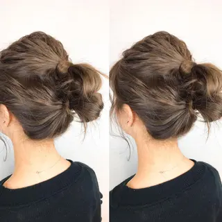 ミディアム 韓国レイヤーカット/ ダブルカラーのヘアスタイル