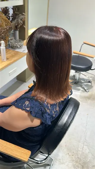 ミディアム ツヤ感/透明感カラー /蟹江/harunaのヘアスタイル