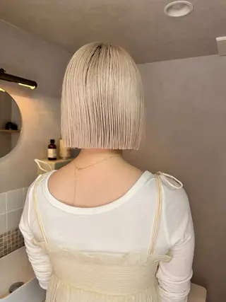 ミディアム カラー 顔周りレイヤー/韓国 ブリーチminamiのヘアスタイル