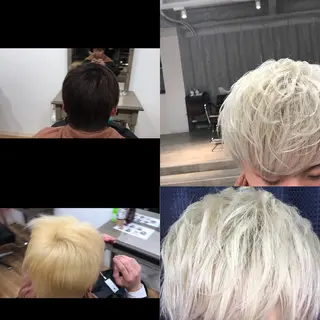 メンズ ハイトーン髪質改善 家中貴典のヘアスタイル