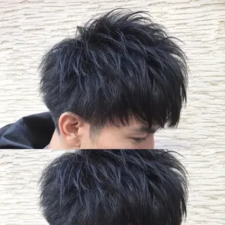 ショート カラー パーマ ヘアアレンジ メンズ キッズ ネイル マツエク・マツパ メンズ人気NO,1 Genieジーニーのヘアスタイル