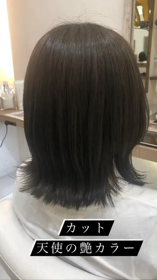 ミディアム カラー 艶質改善/縮毛矯正 ササキナツミのヘアスタイル