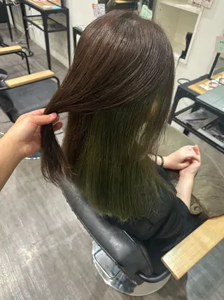 セミロング カラー 艶髪レイヤー上田 紗也🇰🇷💗のヘアスタイル