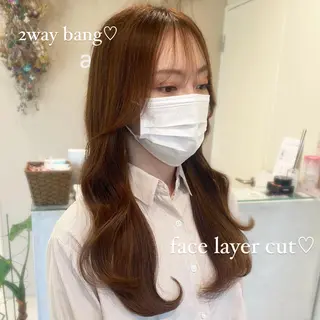 セミロング カラー ブリーチなしWカラー 🎀韓国ヘア/amiのヘアスタイル