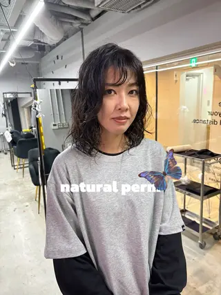 ミディアム パーマ 札幌パーマ 髪質改善/後藤海音のヘアスタイル