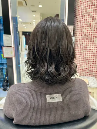 ミディアム パーマ ボブパーマ ♡ヨシカワハナコのヘアスタイル