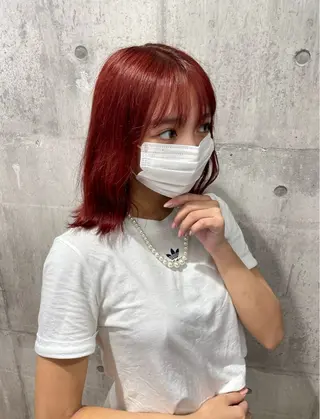 カラー ルナ/レイヤー /暖色/メンズカットのヘアスタイル