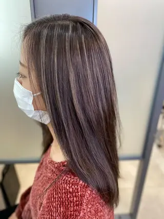 セミロング カラー SALOWIN神戸三宮East店所属・【透明感、艶髪】西村 有司のヘアスタイル