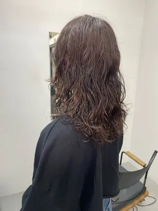 ミディアム パーマ カットモデル/ ハイトーン/ゆうあのヘアスタイル