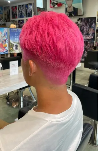 ショート カラー 💖推しカラー💖 オタク美容師✂ゆづきのヘアスタイル