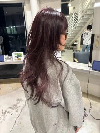 セミロング yui/ラベンダー/ ピンク/ワインレッドのヘアスタイル