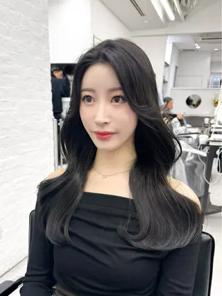 ロング カラー 韓国ヘア♡ 顔まわりカットayaのヘアスタイル