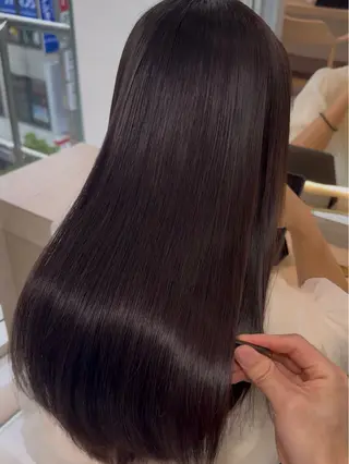 ロング パーマ 顔まわりカット/ カラー/西野和裕のヘアスタイル