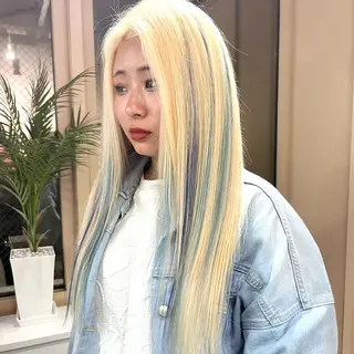 カラー 渋谷🎨ハイトーン× エクステ🎨レンのヘアスタイル