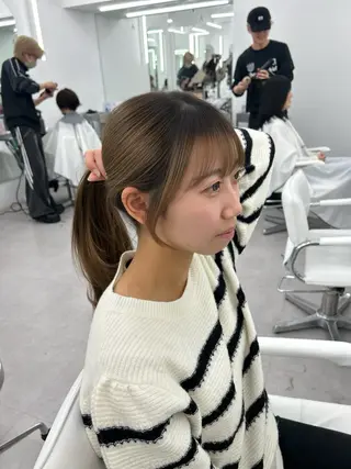セミロング 韓国ヘア/顔周り ヘアセット/加藤優里のヘアスタイル