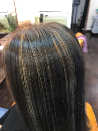 セミロング カラー 桧山 真のヘアスタイル
