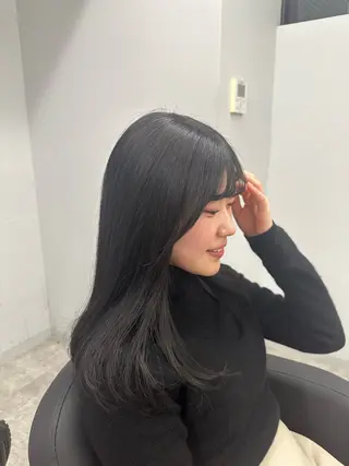 ロング カラー 縮毛矯正/艶カラー /髪質改善/なんばのヘアスタイル