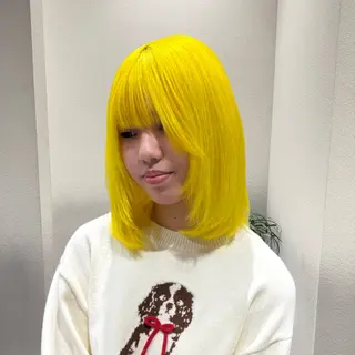 ミディアム カラー ✨ブリーチ支持No1 複雑履歴修正/舘岡のヘアスタイル