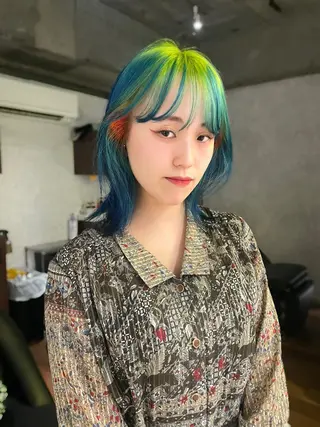 ミディアム カラー ハイトーン/メンズ/ デザイン/梅田/ミユのヘアスタイル