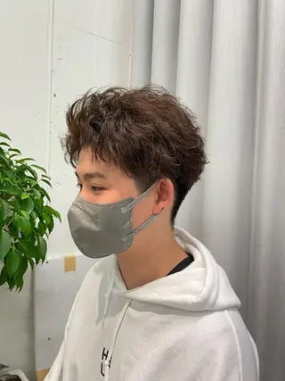 ショート カラー パーマ メンズ 🐺ウルフ/レイヤー カット/高嶋湧大のヘアスタイル