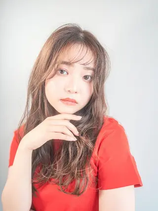 セミロング カラー 津田 祐輔のヘアスタイル