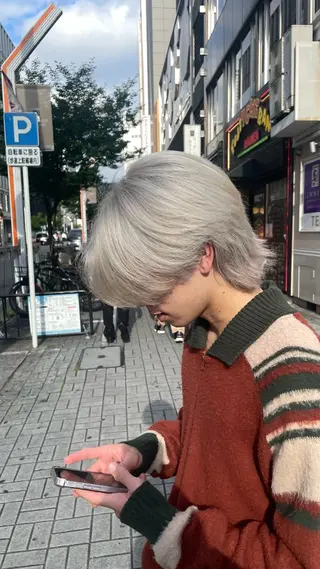 カラー メンズ 有働由良／ハイトーン ／韓国メンズヘアのヘアスタイル