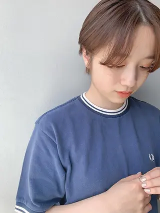 ショート カラー ボブパーマコテ巻き風 パーマNo1深江秀平のヘアスタイル