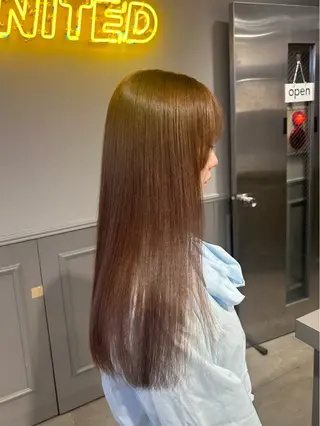 ロング カラー パーマ ヘアアレンジ メンズ キッズ ブリーチなしカラー/ ブラウン/レイヤーのヘアスタイル