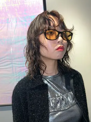 ミディアム パーマ haco＋所属・圧倒的デザイン力 店長🎨RENAのヘアスタイル