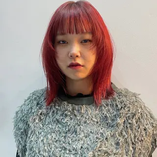 ミディアム カラー レイヤー/ブリーチ ♥️【木坂 桃歌】のヘアスタイル