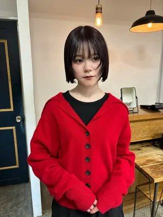 ミディアム カラー ボブ&透明感カラー ♡TOMOEのヘアスタイル