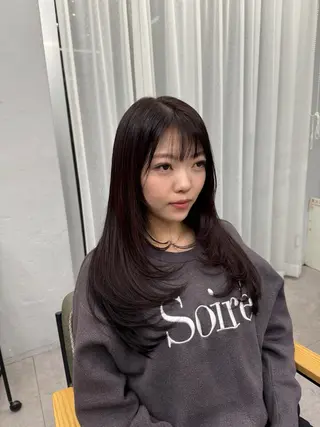 ロング カラー ヘアアレンジ 暖色系/透明感 治野心のヘアスタイル