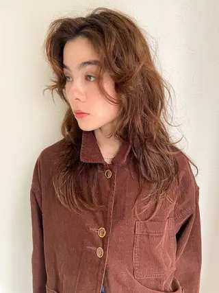 ロング カラー ayu/伏見/名古屋 /パーマ/艶カラーのヘアスタイル