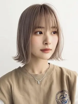 ミディアム カラー ❄️透明感ブリーチ ❄️TOWA市川のヘアスタイル