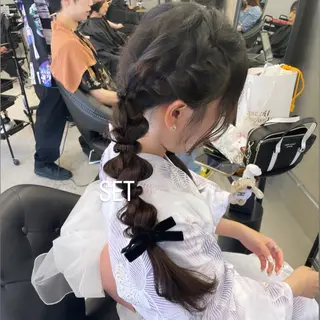 ロング ヘアアレンジ エクステ🩵ブリーチ 韓国ヘア🩵KAEのヘアスタイル