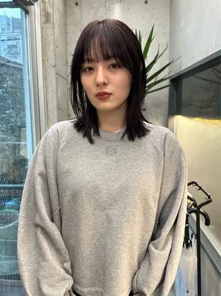 ミディアム カラー ボブ/似合わせカット /ニュアンスカラーのヘアスタイル