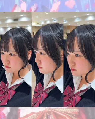 セミロング 顔まわりカット 前髪カット安井楽人のヘアスタイル