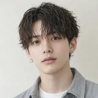 メンズ 表参道フェザーパーマ ニュアンスパーマのヘアスタイル