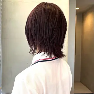 ミディアム カラー なな/ICI/レイヤ ーパーマ/ボブのヘアスタイル