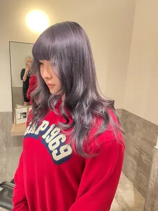 セミロング カラー ヘアアレンジ SALOWIN原宿ash店所属・憧れの艶ハイトーンへ 🌙サイダサキのヘアスタイル