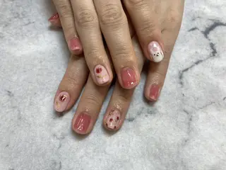 ネイル ネイルリボン 受付スタッフのネイルデザイン