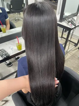 ロング レイヤーカット/ 縮毛矯正/ミサキ💐のヘアスタイル